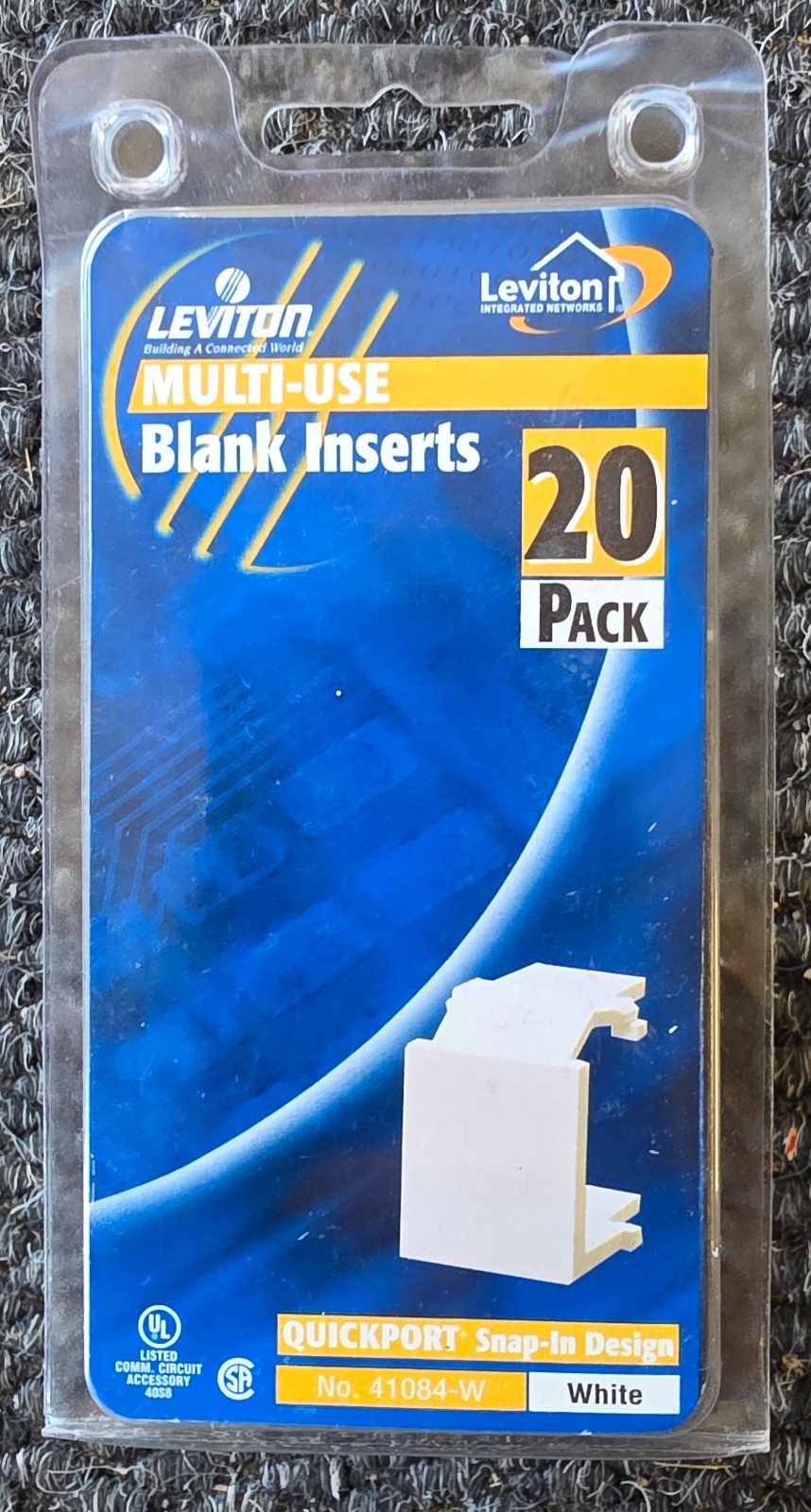 Leviton Quickport Snap-In Blank Module White 41084 (pack of 20)