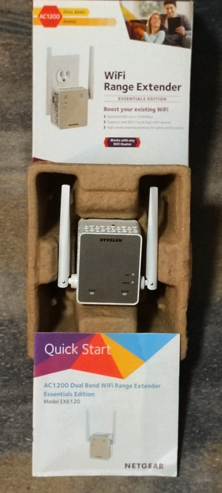 NETGEAR Wi-Fi Range Extender EX6120 - Coverage Up to 1500 Sq Ft and 25 Devices