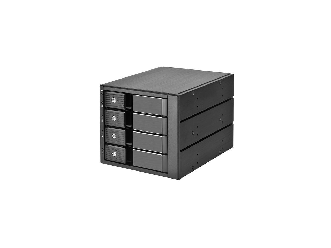 Three 5.25" device bay to four 3.5" SAS-12G / SATA 6Gbit/s trayless hot-swap cag