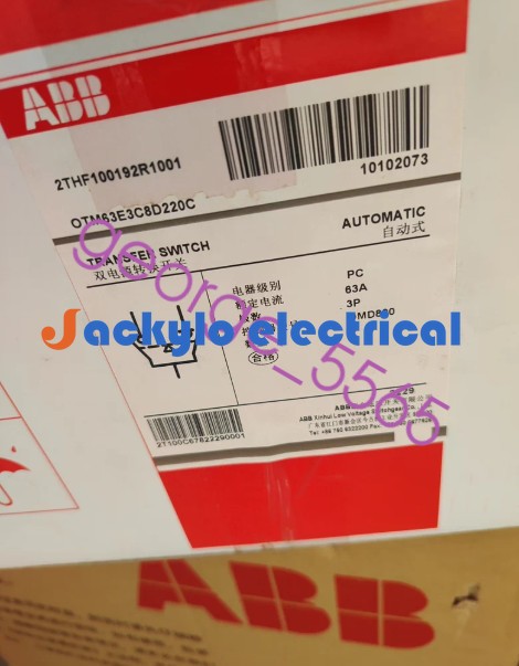 1PC ABB dual power OTM63E3C8D220C with D-type controller, brand new FedEx or DHL