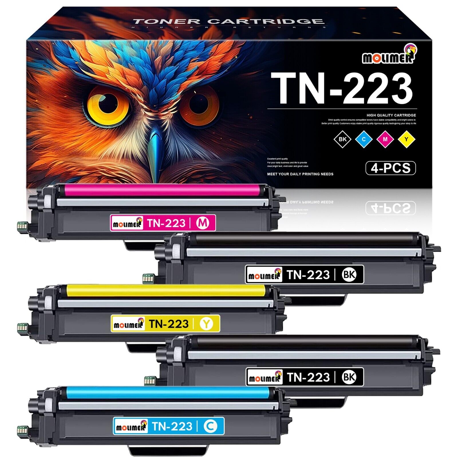 5 Back TN223 Toner Cartridge Replacement for Brother TN223 High Yield HL-L3210CW