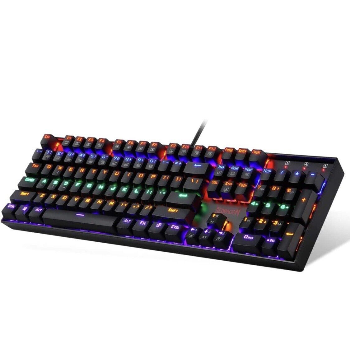 Redragon K551 Mechanical Gaming Keyboard RGB LED Rainbow Backlit Wired. Lights