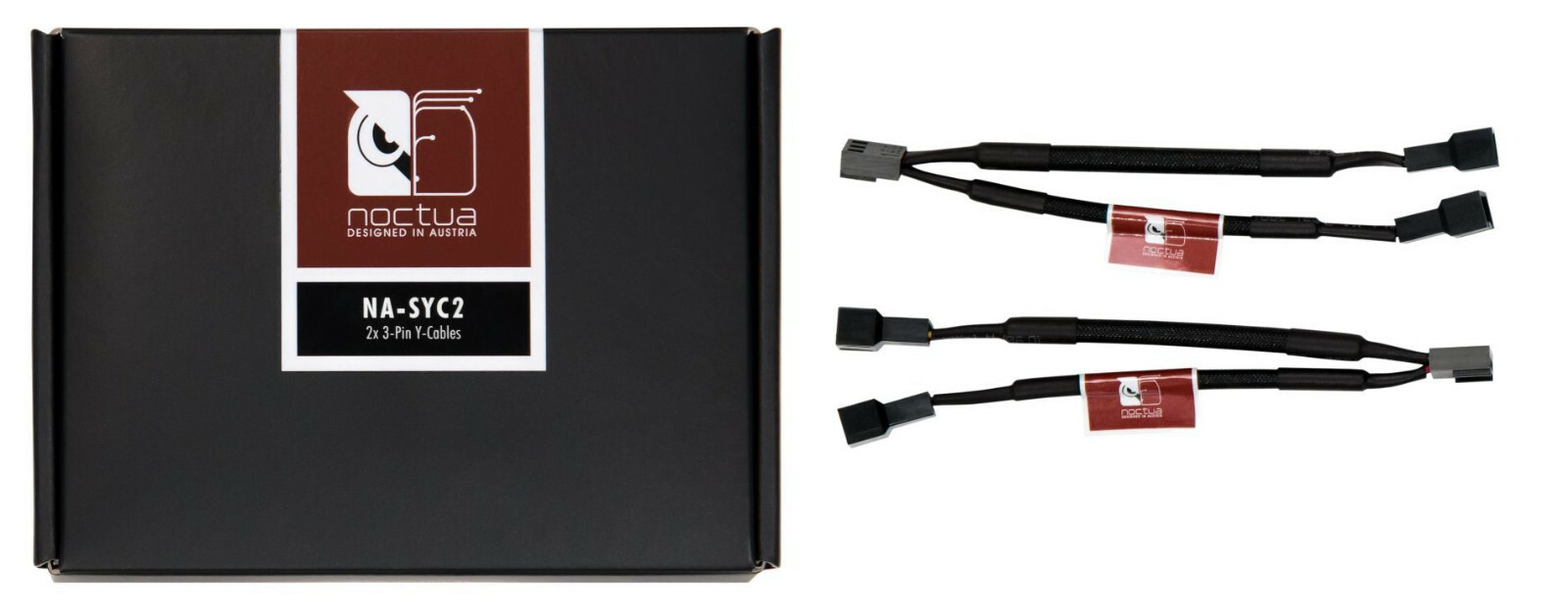 Noctua NA-SYC2 Adapter 3-PIN Y-Cables Two fan on single fan header fully sleeved