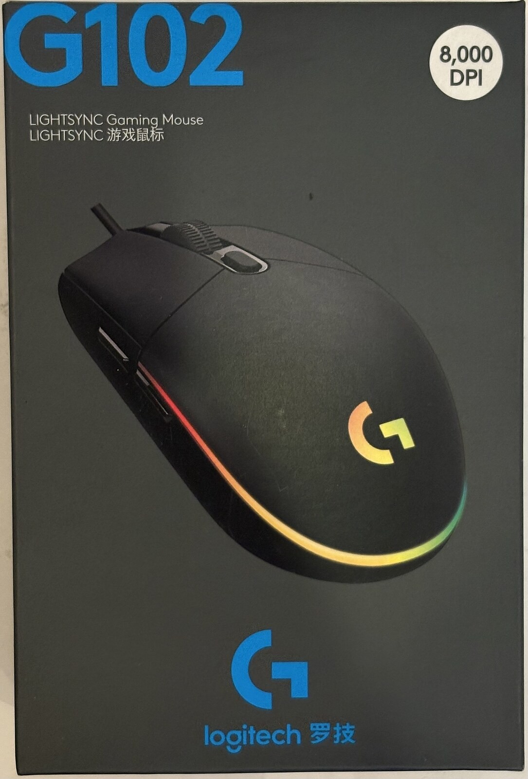 Logitech G102 LIGHTSYNC RGB Gaming Mouse Black Wired USB 8000 DPI 910-005808