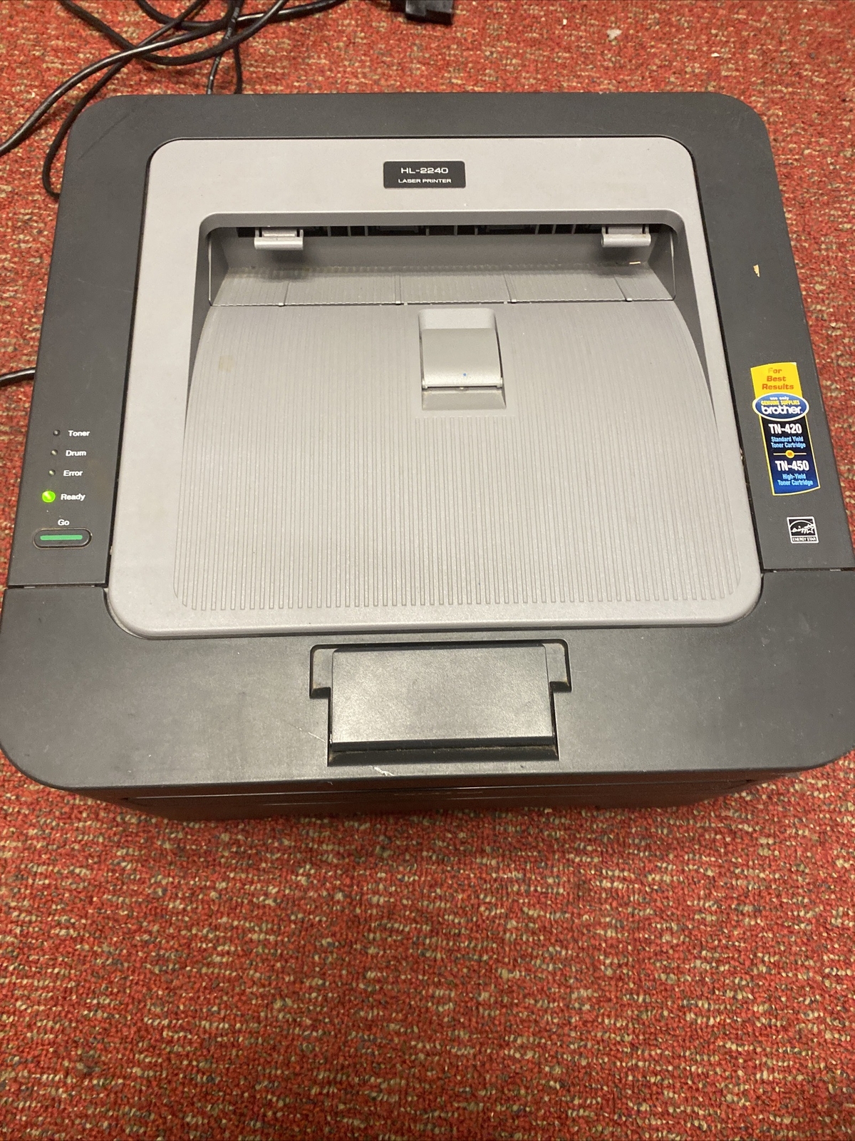 Brother HL-2240 Monochrome Laser Printer HL-22 With Power And Usb Connector Cord