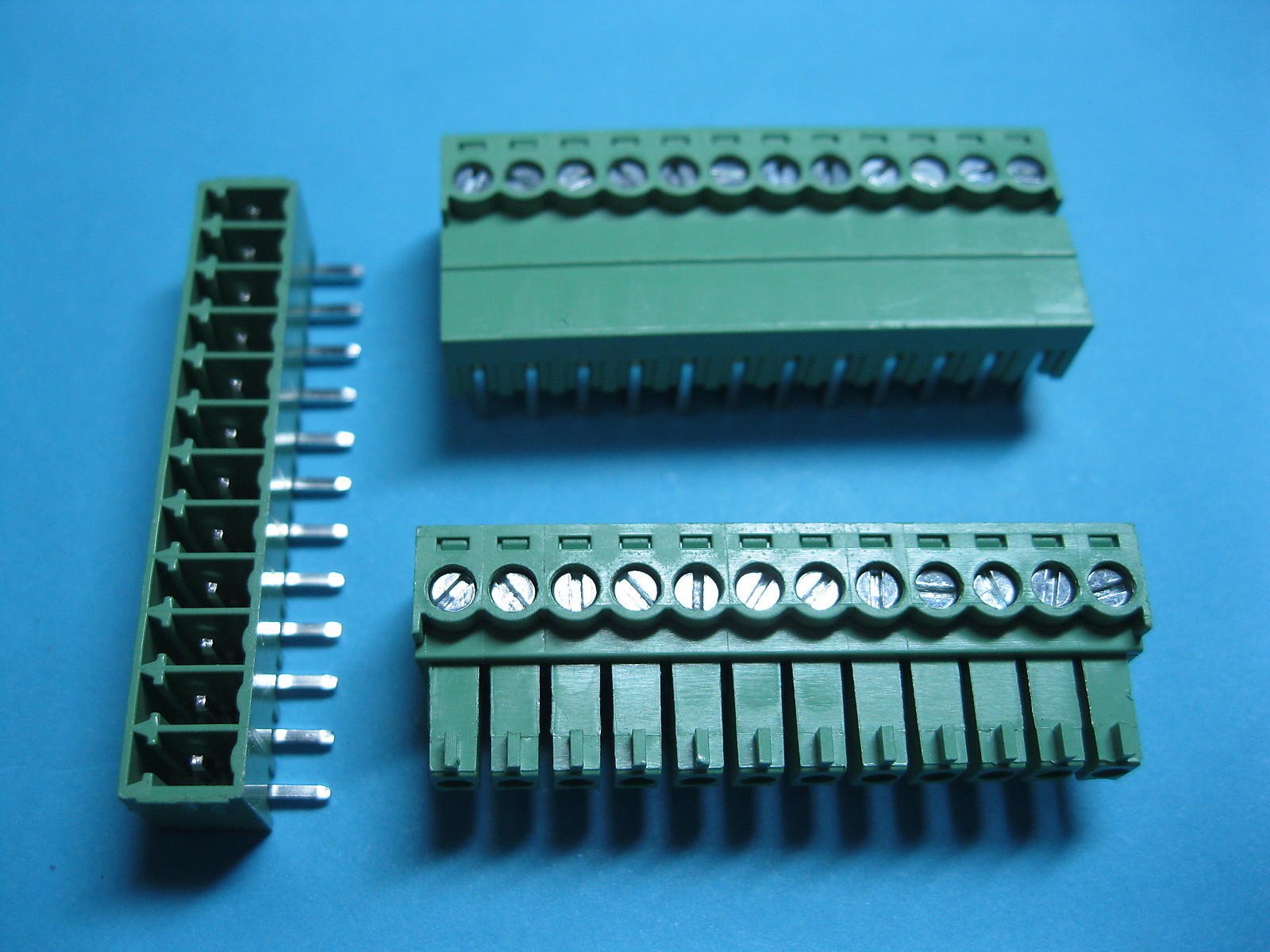 4 pcs 3.81mm Angle 12 pin Screw Terminal Block Connector Green Pluggable Type