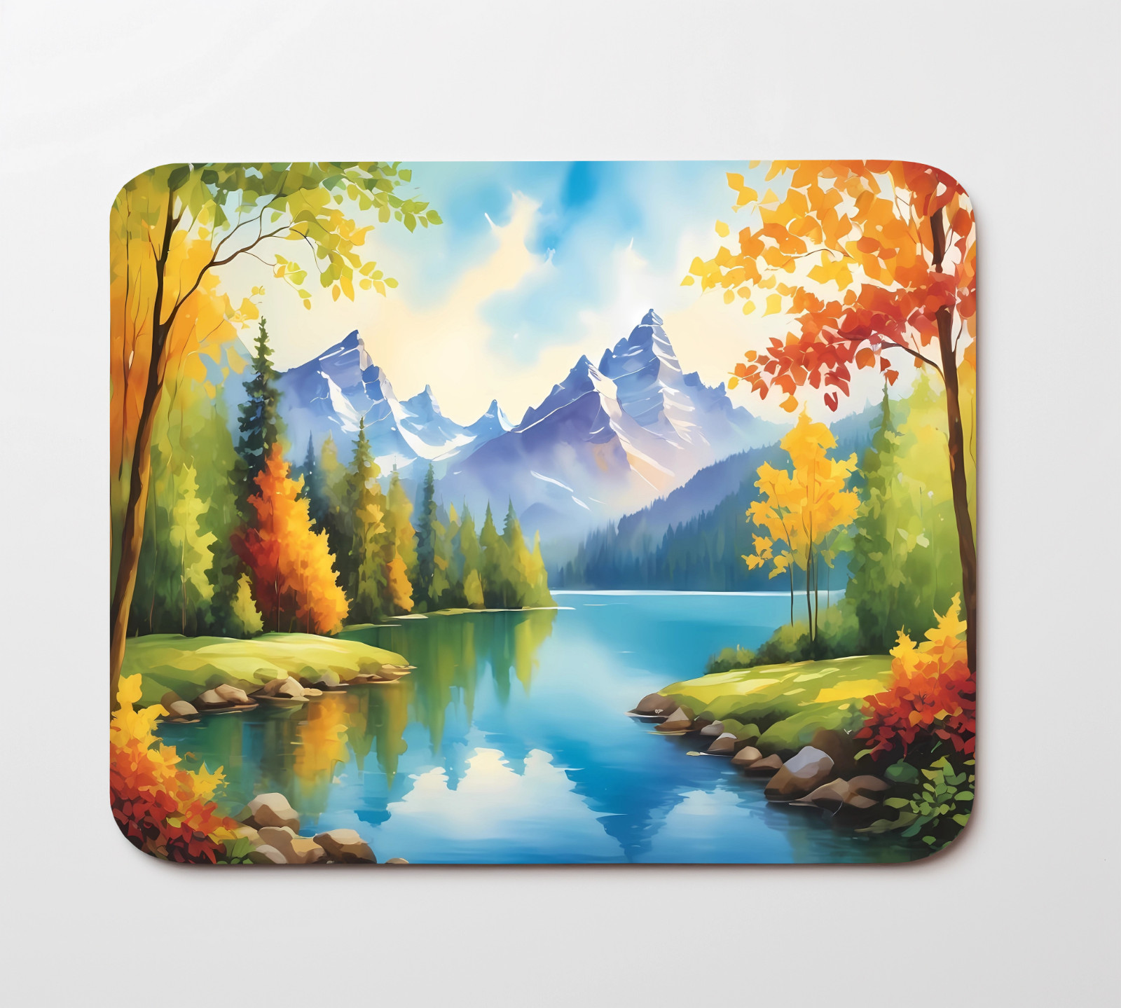 Autumn Landscape Mouse Pad 9.5"x8" Non Slip Rubber Bottom Rectangle Mousepad