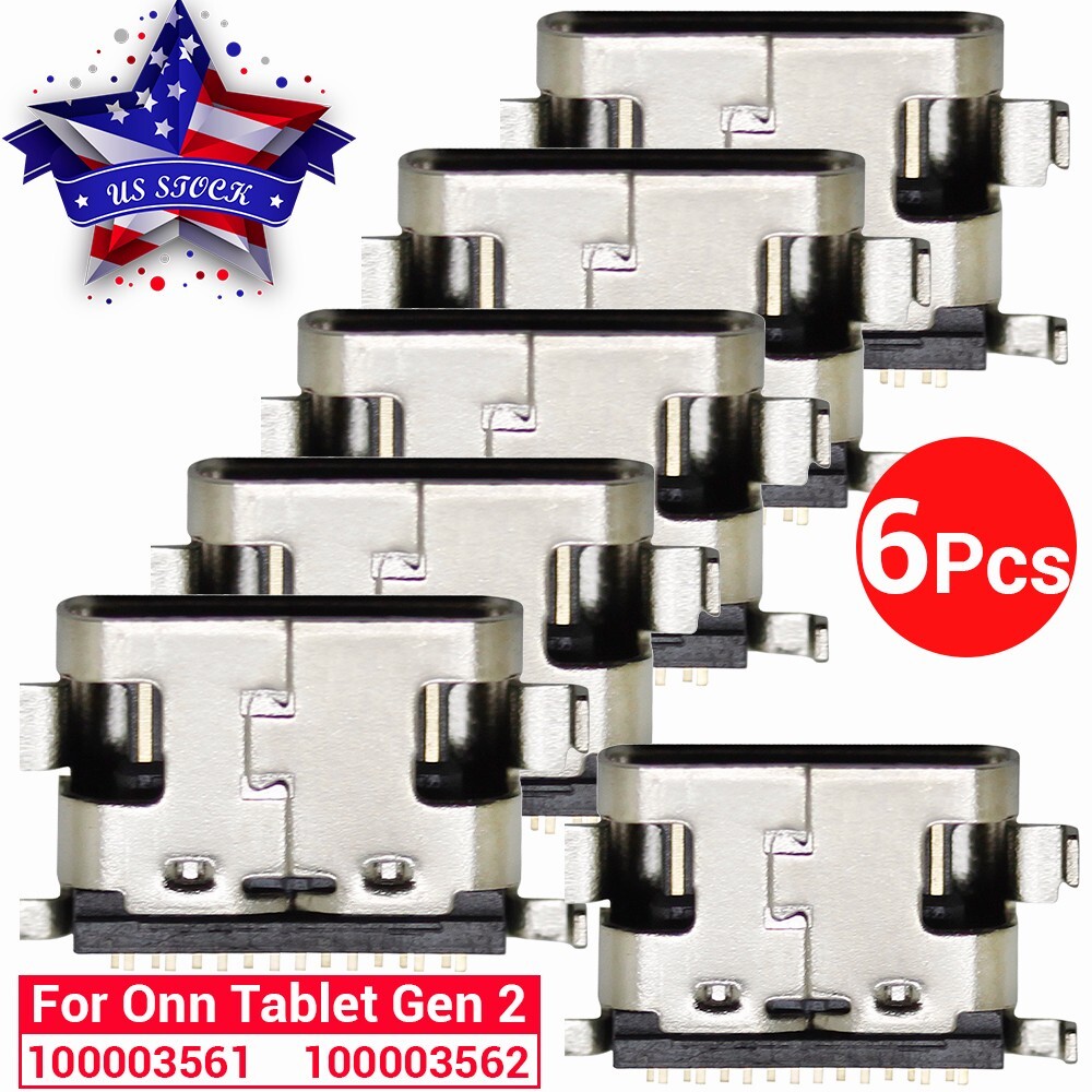 6Pack USB Charging Port Dock Connector  For ONN Tablet 100003561 100003562 TypeC