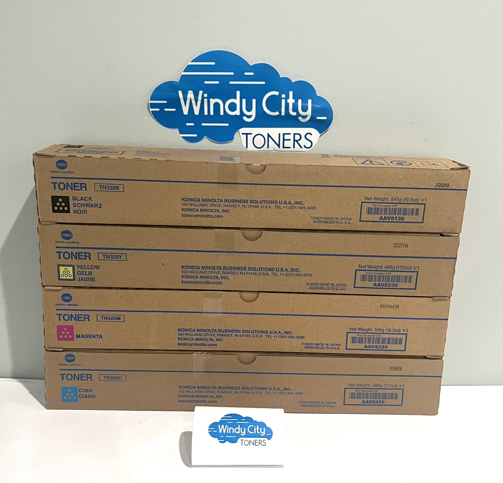 Konica Minolta TN328 Toner Cartridges Set KYMC For bizhub C250i C300i C360i NEW