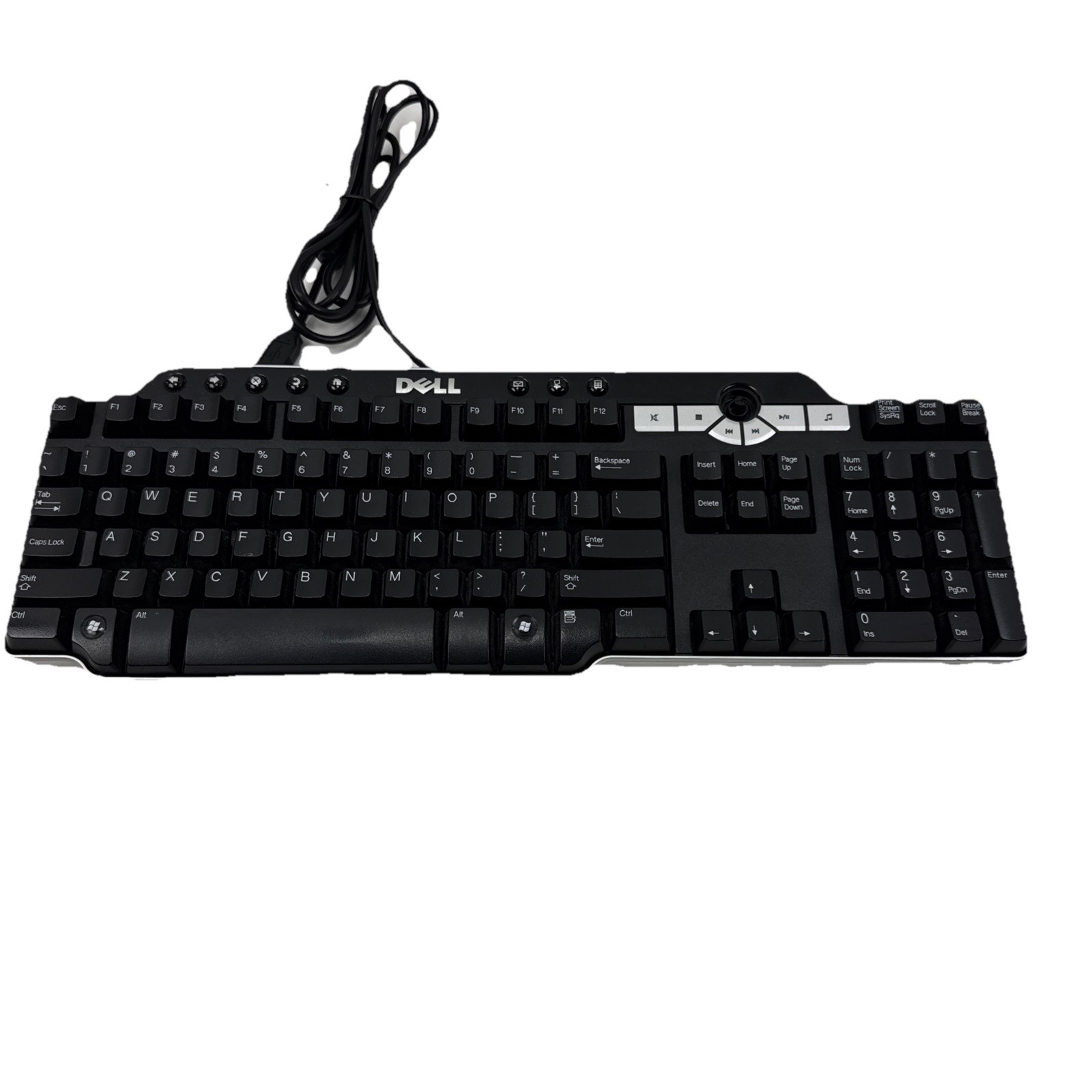 Dell Model SK-8135 USB Hub Wired, Multimedia Keyboard DJ425 Missing Top Knob
