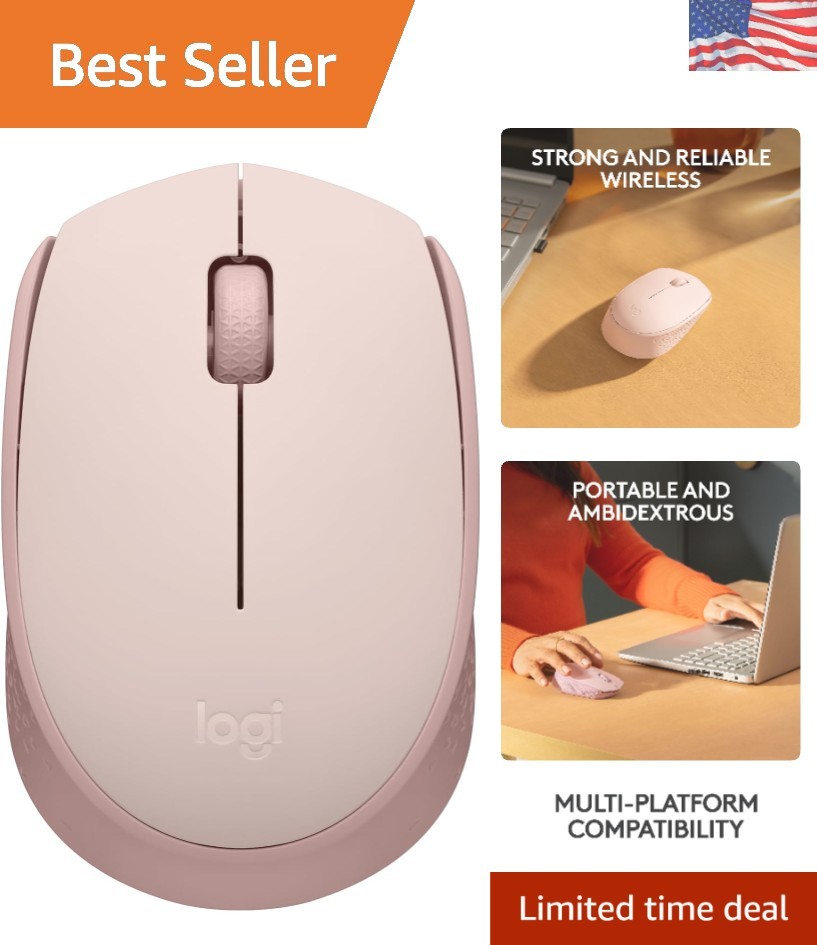 Ambidextrous 2.4 GHz Wireless Mouse M170 in Elegant Rose - 12- Battery Life
