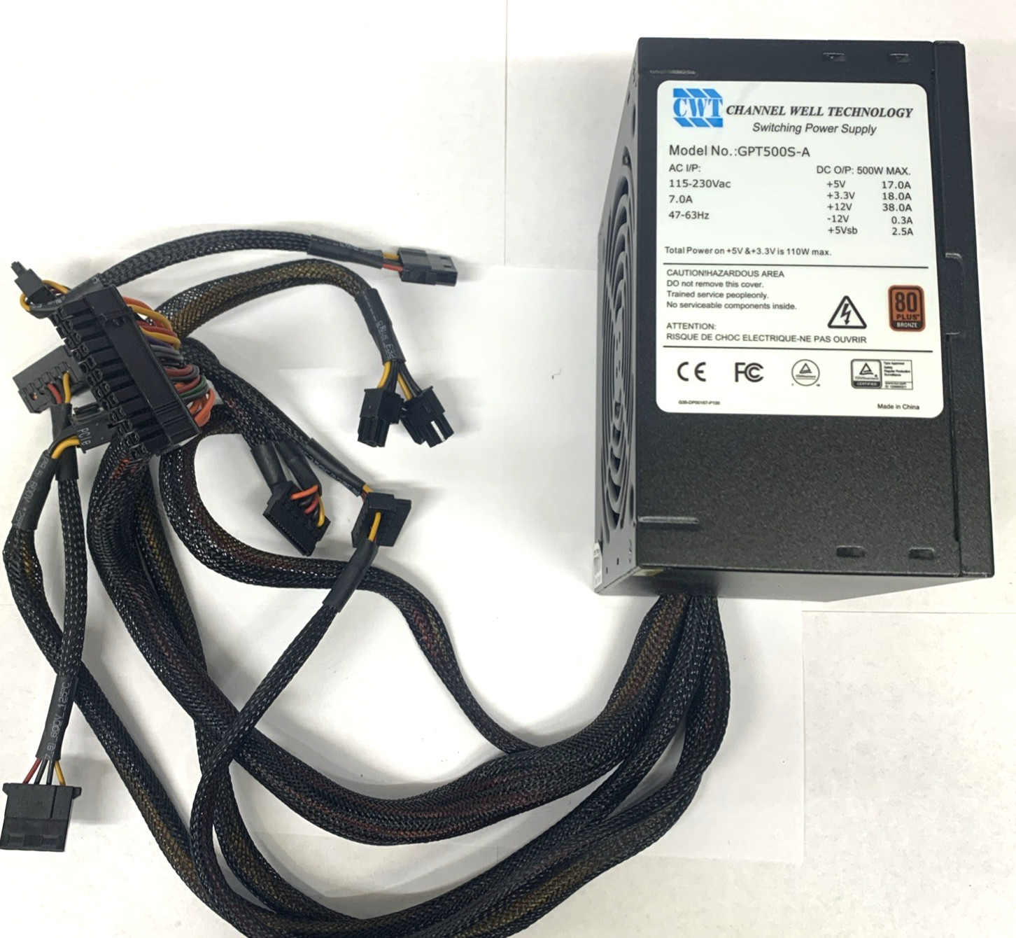 Channel Well Technology GPT500S-A Non Modular Switching Power Supply 500w