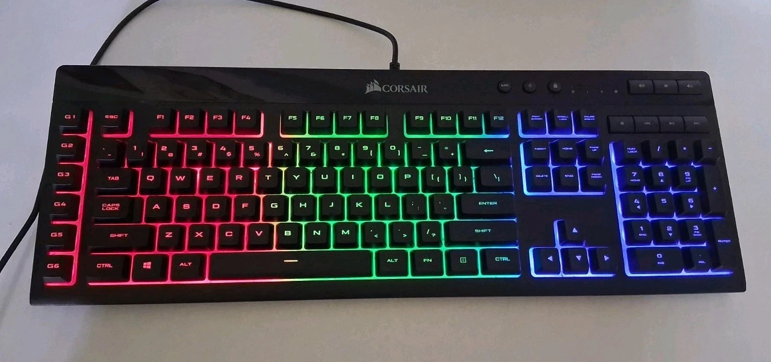 Corsair K55 Light Up RGB Gaming Qwerty Keyboard Illuminated Keys. Ships Fast