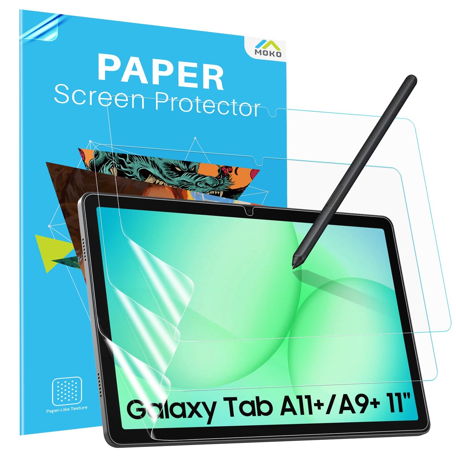 MoKo 3 Pack Paper-Feel Screen Protector for 11 Inch Samsung 3 Pack, Matte
