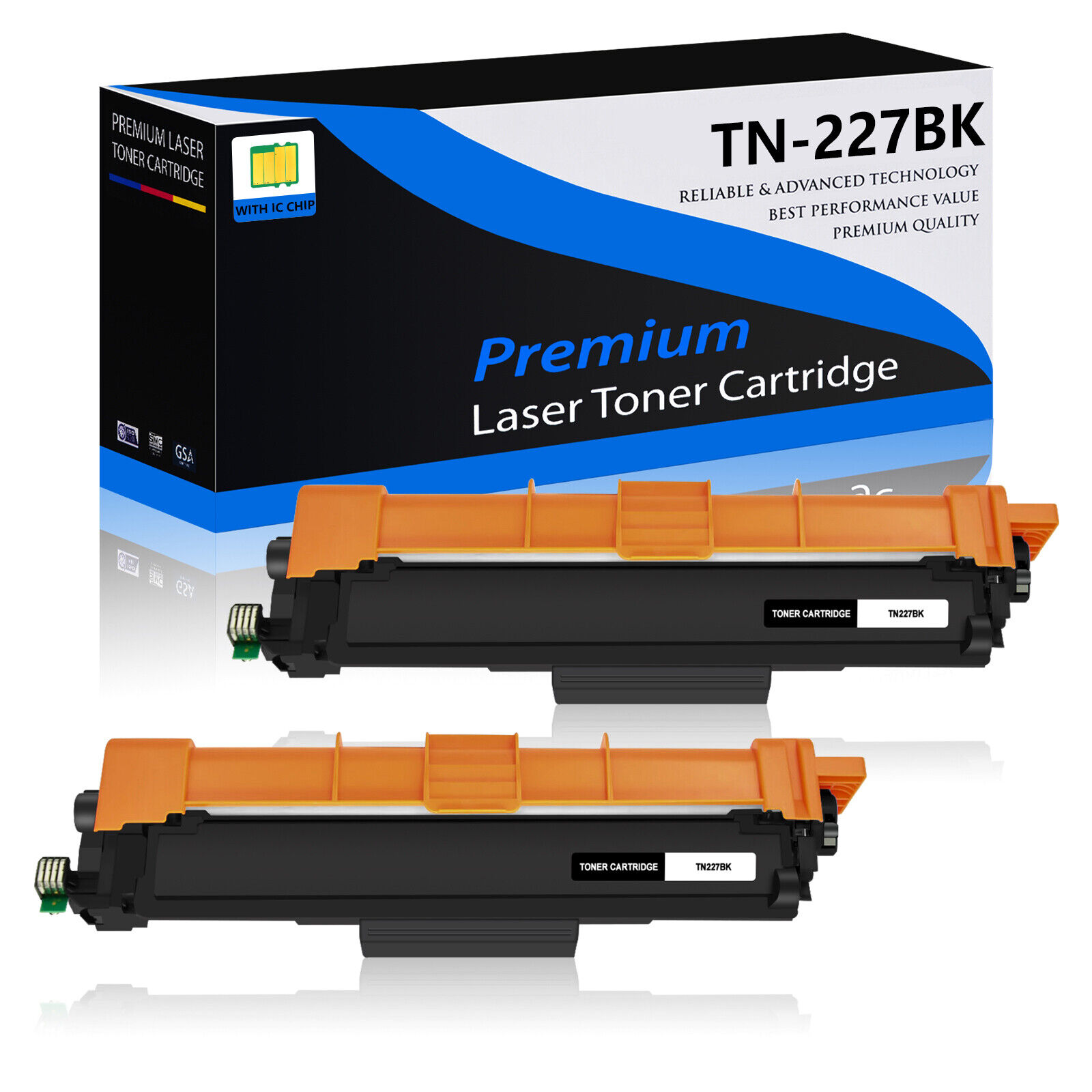 2 PACK TN227 Black Toner Cartridge For Brother DCP-L3510CDW 3550CDW HL-L3290CDW