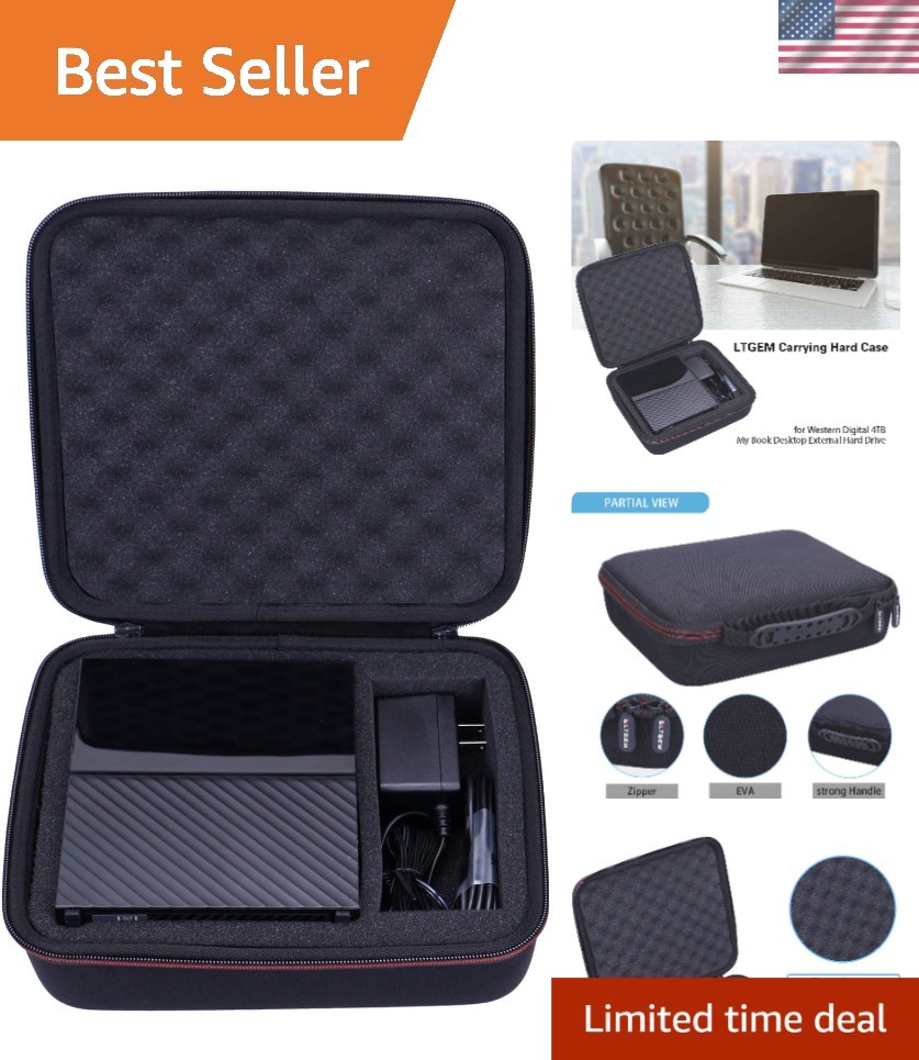 EVA Case for WD My Book 3TB-24TB Elements Desktop External Hard Drive