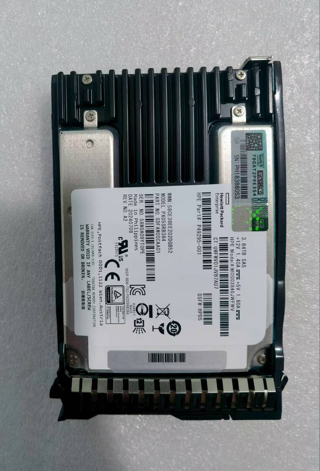 P40512-B21 HPE 3.84TB SAS 2.5" 12G  MU Proliant GEN10 PLUS V2 Gen11 Server SSD