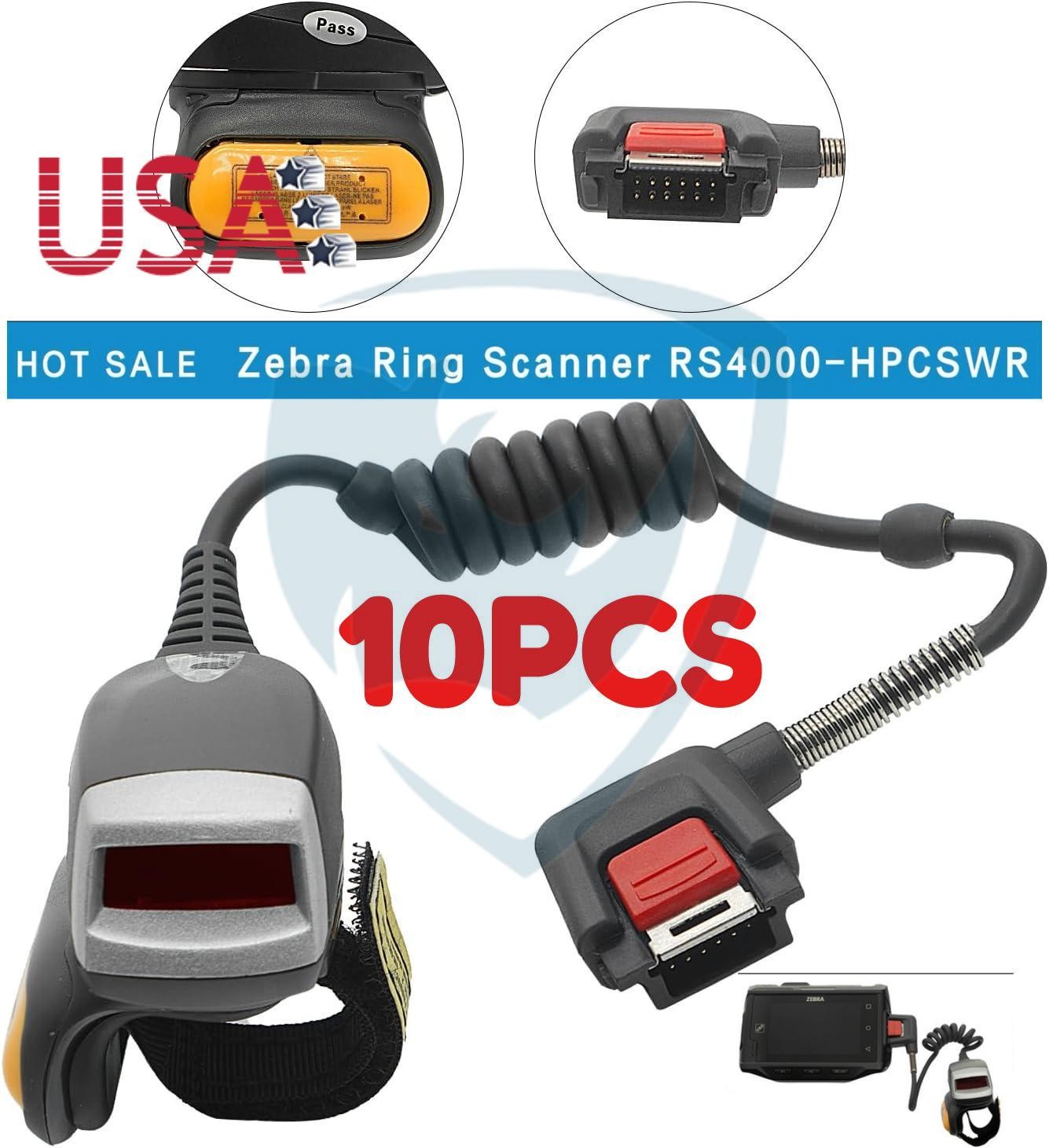 10Pcs Symbol RS4000 Finger Scanner RS4000-HPCSWR 1D CORDED RING SCANNER US SHIP