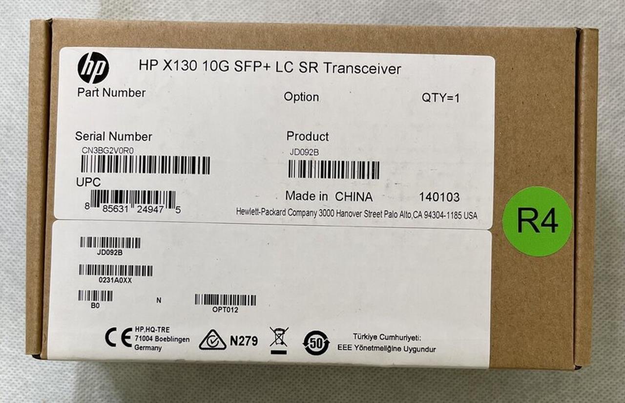 NEW JD092B HP X130 10GBASE SR SFP+ TRANSCEIVER JD092-61201 0231A0LG