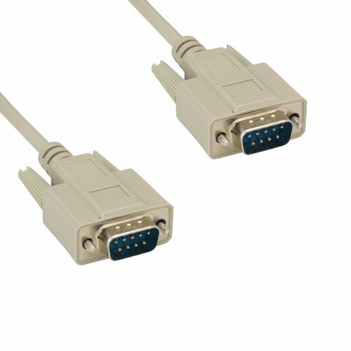KNTK 15' DB9 to DB9 Serial Cable 28AWG RS-232 Straight-Through Connection Data