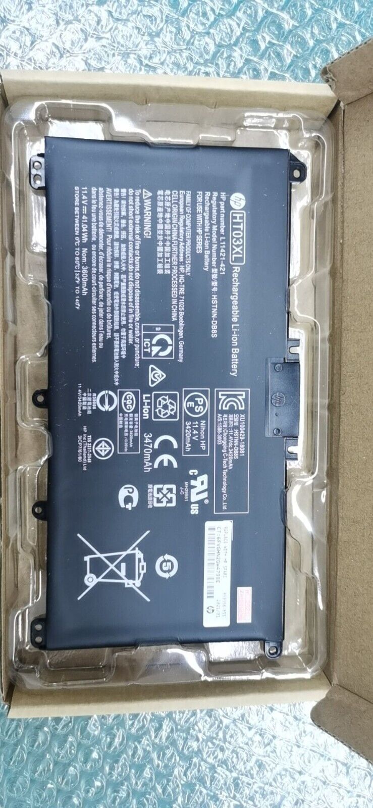 New Genuine HT03XL Battery for HP Pavilion L11421-2C2 L11119-855 15-CS 15-DA US