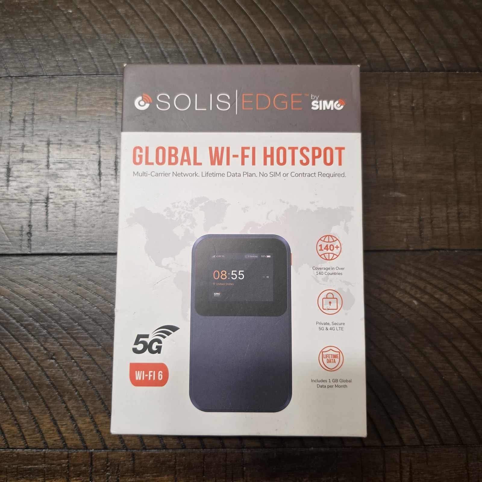 SIMO Solis Edge 5G Global Mobile Wi-Fi Hotspot With Lifetime Data