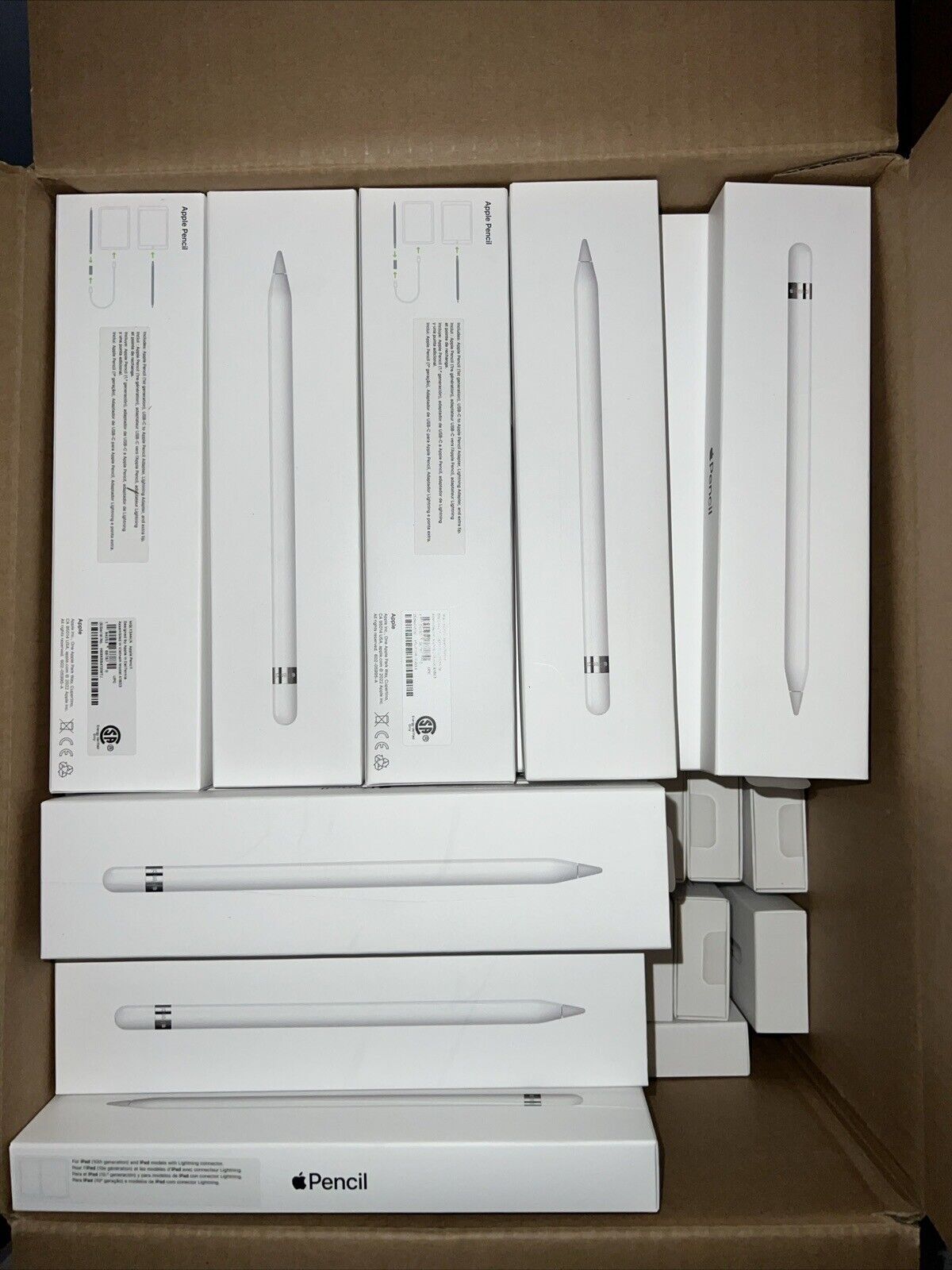 Lot Of 20 Apple Pencil Generation 1 model A1603 Empty Box  w/ Tips And Adapters