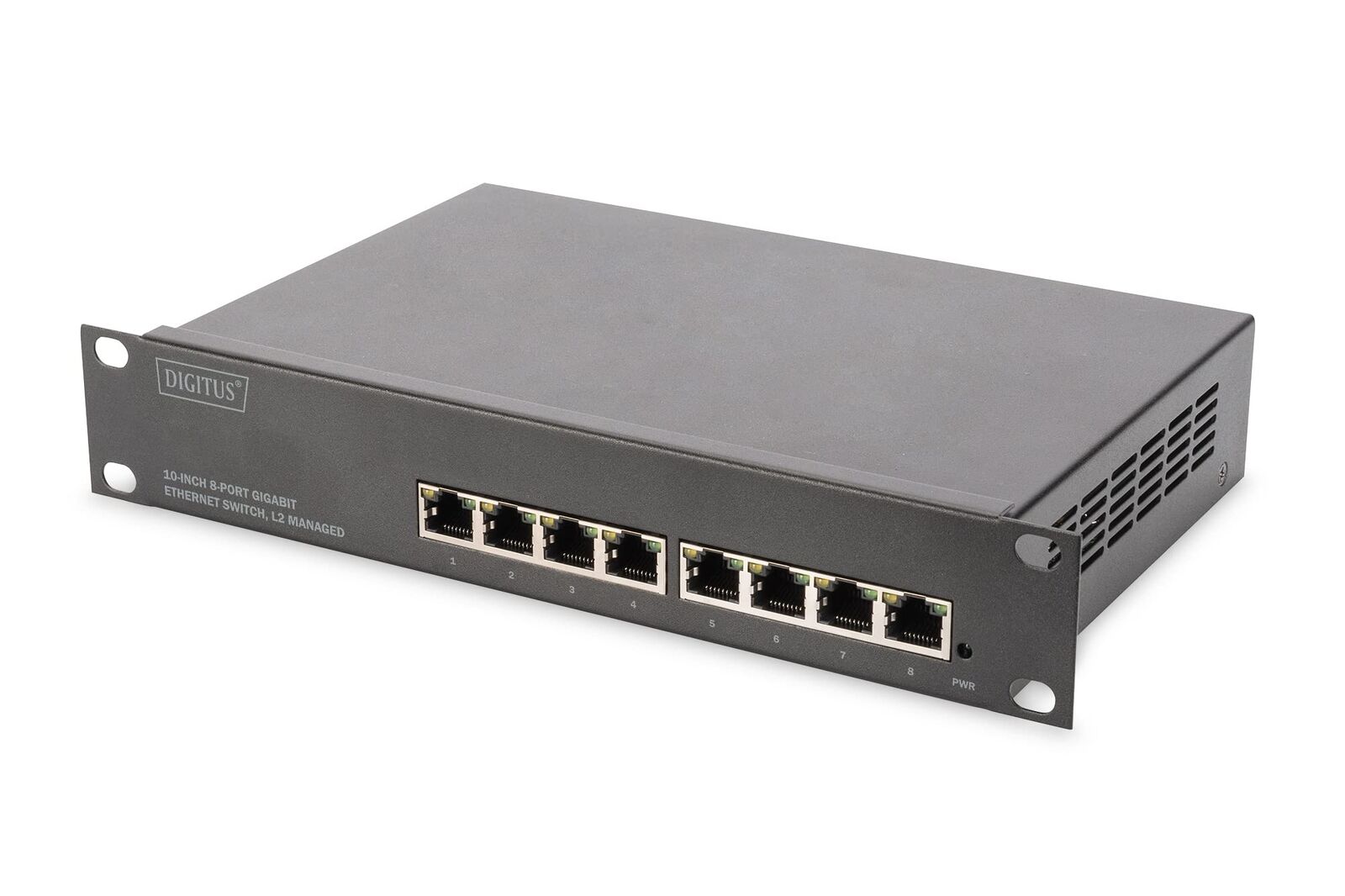 DIGITUS Gigabit Ethernet Netzwerk-Switch - 10 Zoll - 8 Ports - L2+ Managed - VLA