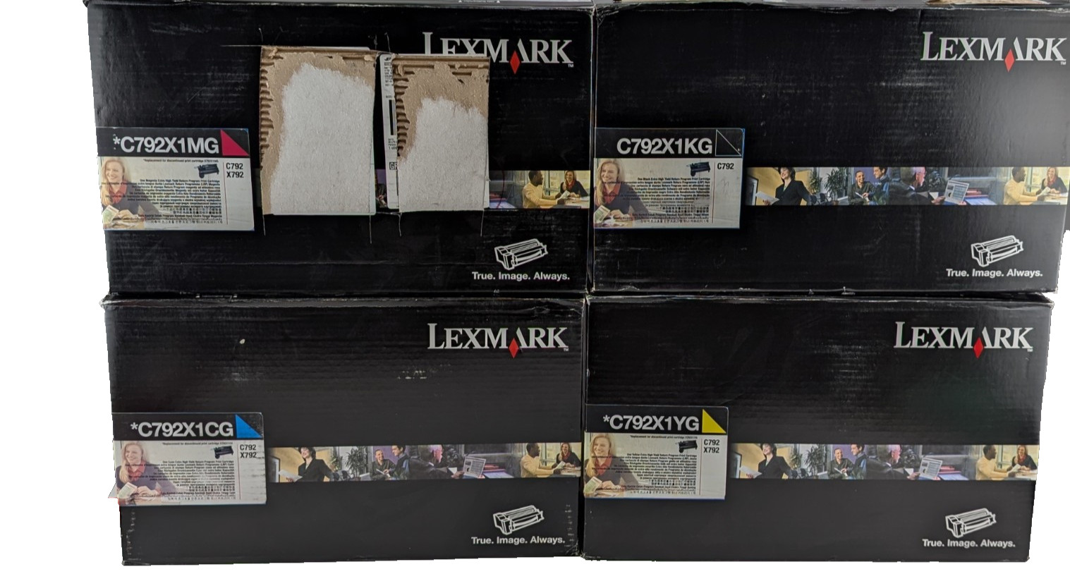 Genuine Lexmark C792 Set of 4 Extra High Yield Toners C792X1CG, YG, MG, KG