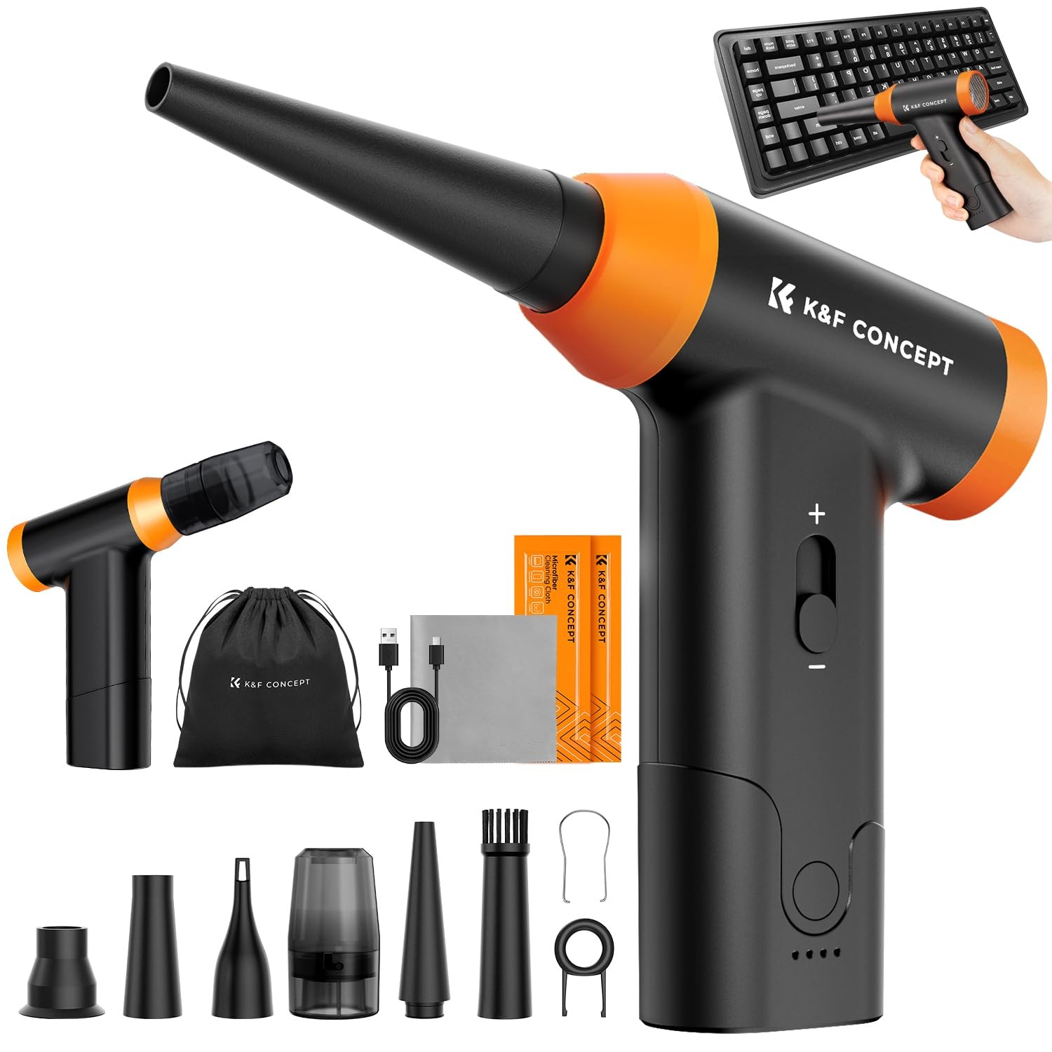 Blower and Suction 2 in 1 Compressed Air Duster,150000RPM