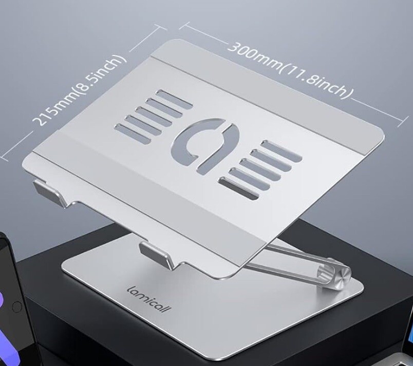 Lamicall Adjustable Laptop Stand, Portable Laptop Riser, Aluminum Laptop Stand