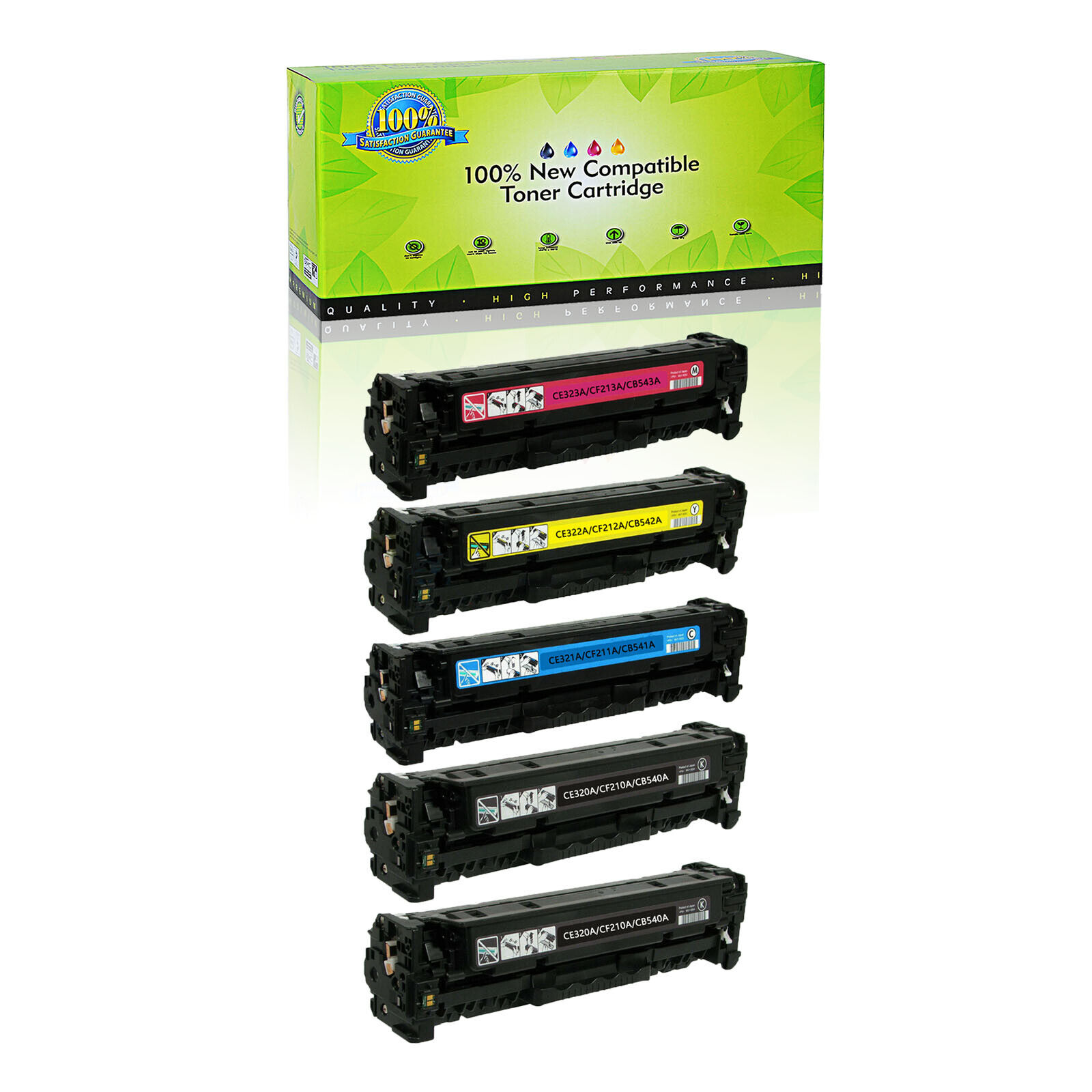 5PK CB540A-CB543A Toner Set For HP Color LaserJet CP1215 CP1515n CM1312 MFP