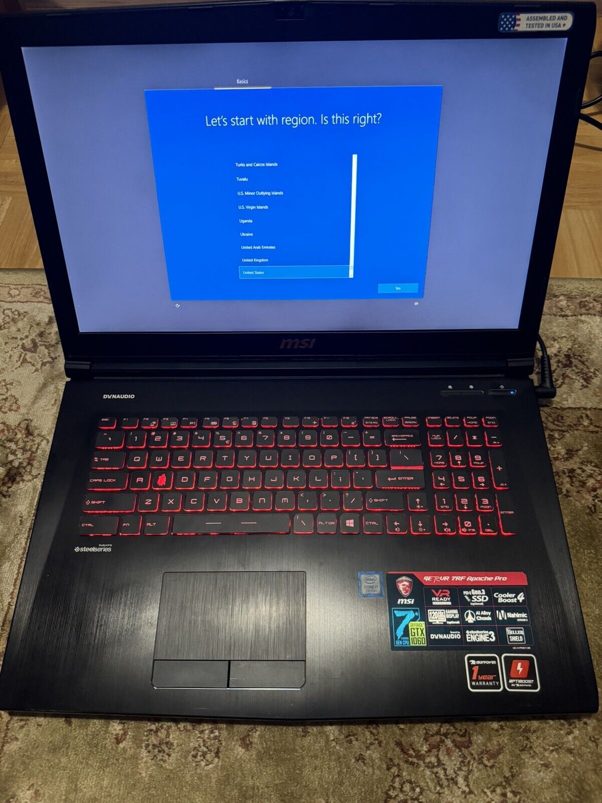 MSI GE72VR Apache Pro Gaming Laptop