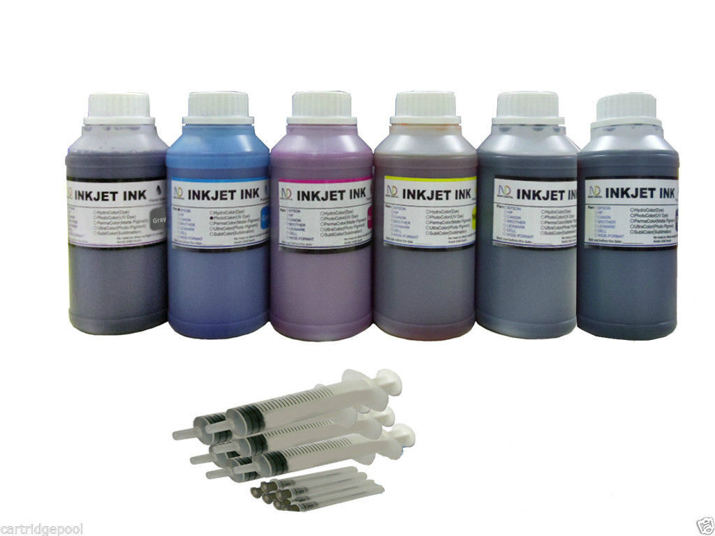 6x250ml ND® Premium Refill ink for HP72 cartridges DesignJet T1300 T2300 Pro MFP
