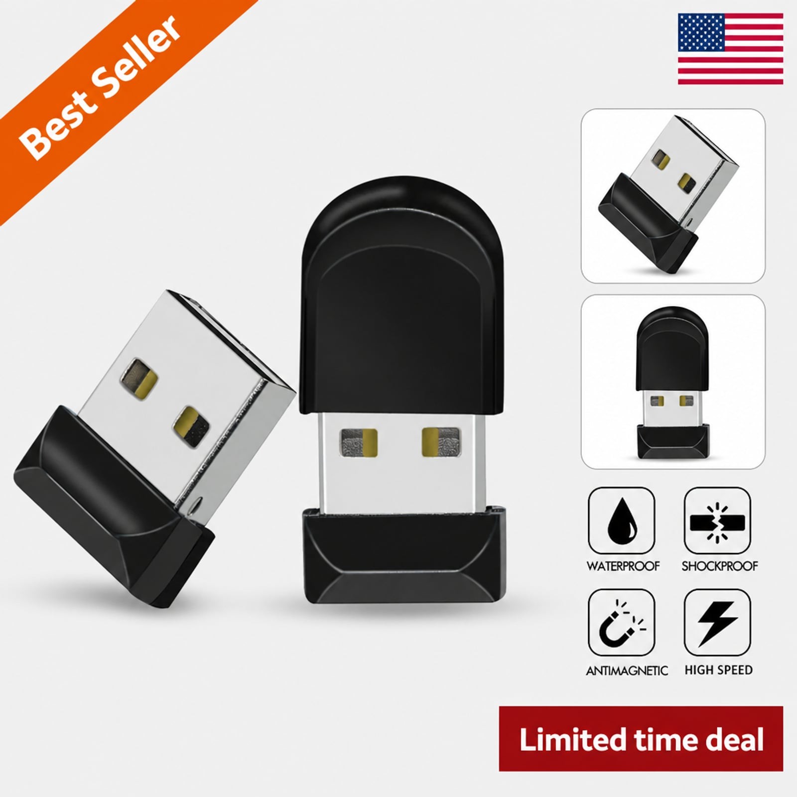 Mini USB Flash Drive High Speed Memory Stick Waterproof Shockproof PC Laptop TV