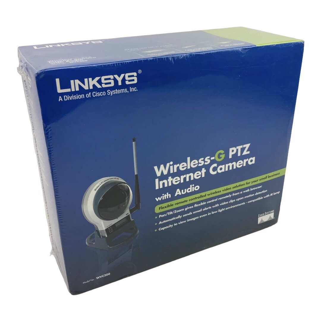 SEALED Linksys WVC200 Web Cam Wireless-G PTZ Internet Camera with Audio - NEW