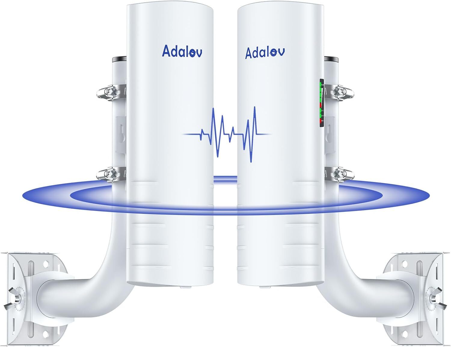 5KM Point to Point Wireless Bridge 2 Pack Mount AdaLov CPE361 5.8GHz 2x1Gbps LAN