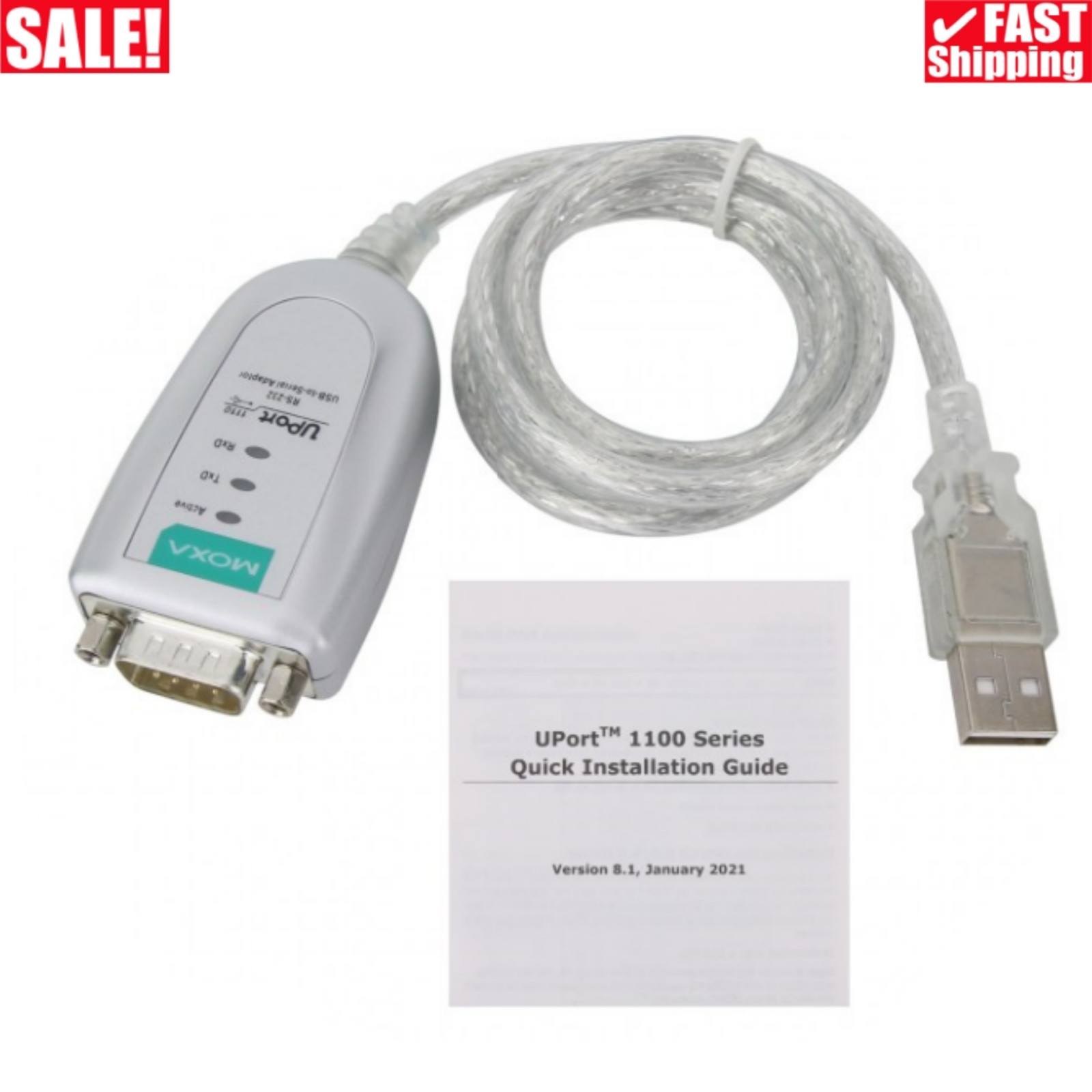 MOXA UPORT 1110 One-Port RS232 to USB Adapter Cable RS232 to USB Converter