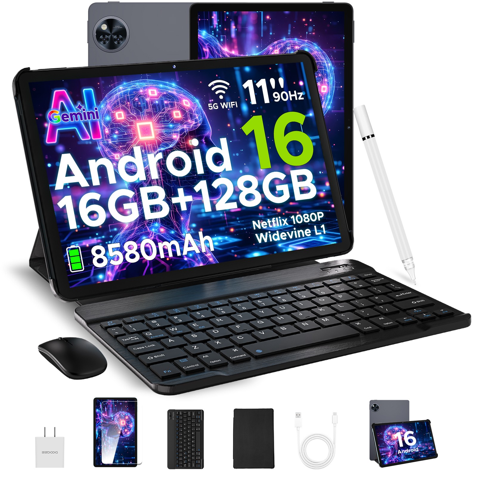 DOOGEE U11Pro Android 16 Tablet 11" Tablet 30GB+256GB 8580mAh WidevineL1 2026 US