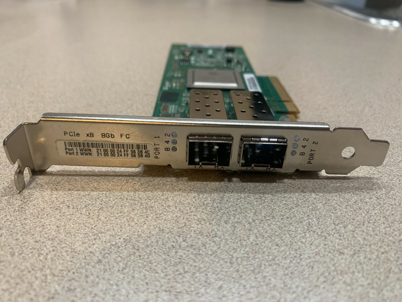 QLOGIC / IBM 2 Port PCIe x8 Full Ht 8Gb FC Adapter QLE2562-IBMX / FRU 42D0516
