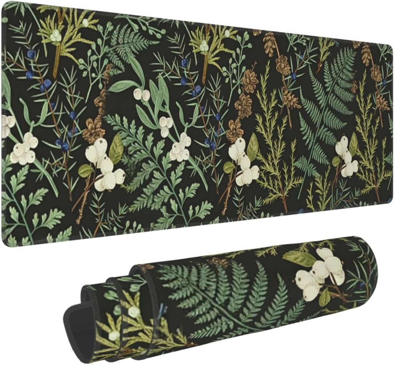 Botanical Flowers Large Gaming Mouse Pad, Long Extended Full Floral Mouse Mat De