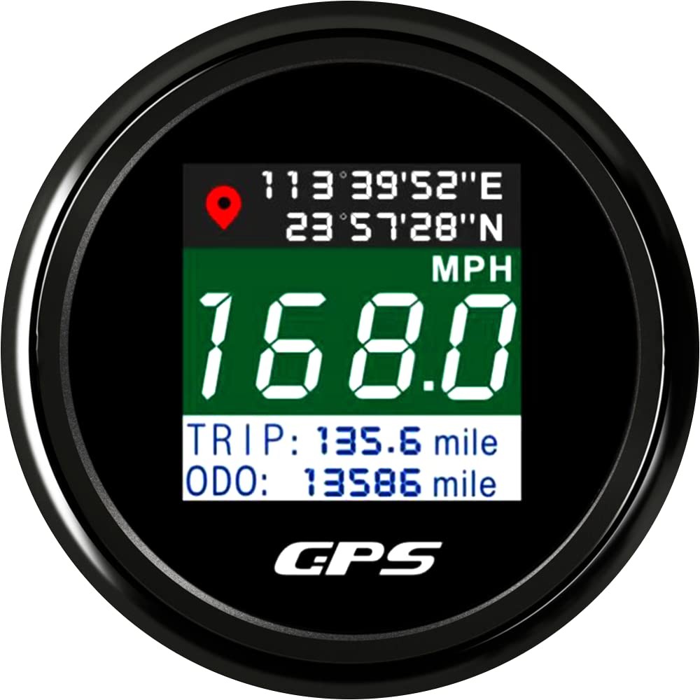 GPS Speedometer 2-1/16" 52mm Digital Boat GPS Speedometer Gauge MPH Km/h Knot...