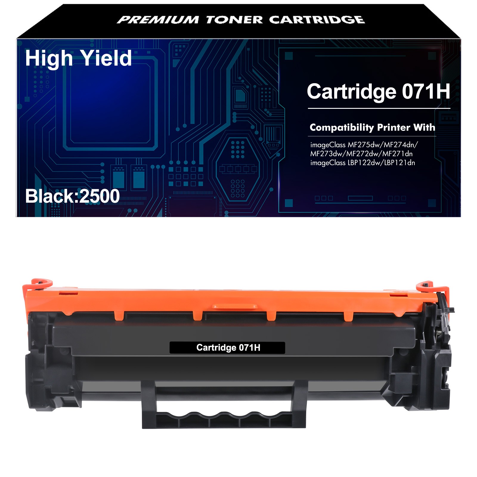 071H 071 Compatible Toner Cartridge for Canon CRG071H MF270 Mf272dw Mf273dw BK