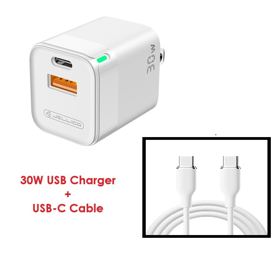 30W Fast USB-C PD Home Wall Charger for Lenovo Tab One