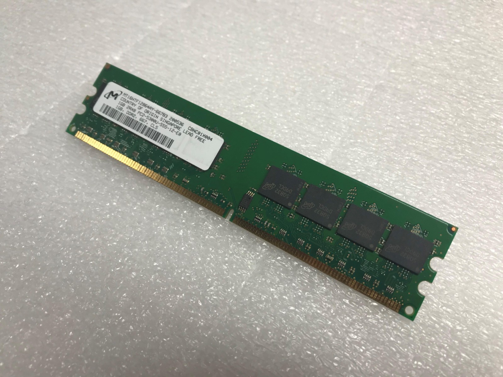 MICRON  Memory 1GB DDR2 SDRAM Grade A  MT16HTF12864AY-667B3-ND