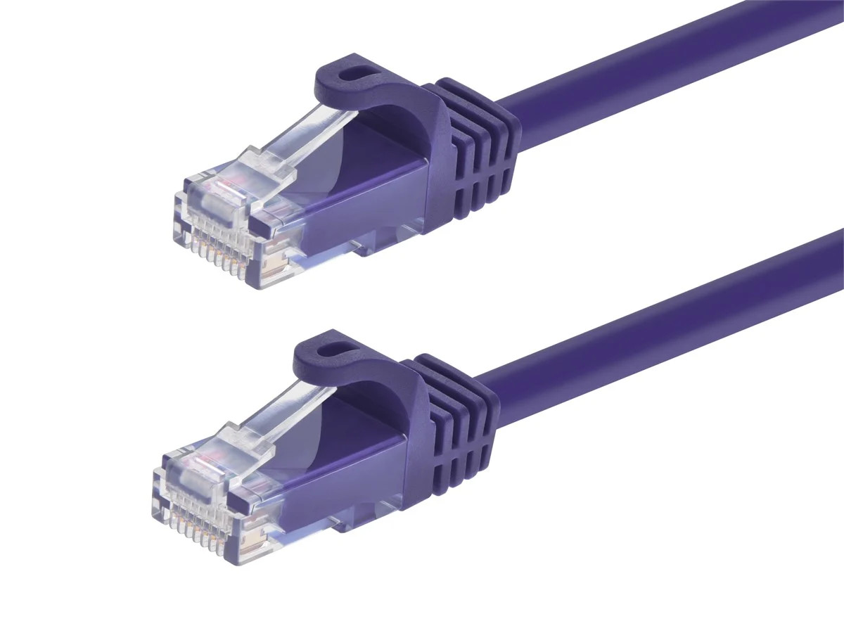 Flexboot Cat6 Ethernet Patch Cable Network RJ45 Stranded UTP 24AWG 50ft Purlple
