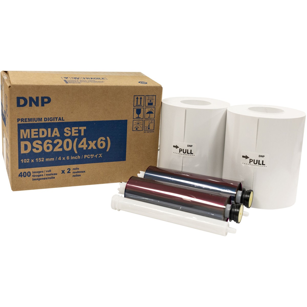 DNP 4x6" Dye Sub Media for DS620A Printer, 400 Prints Per Roll, 2 Piece