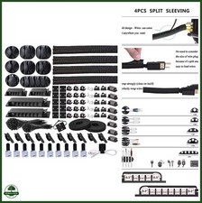 Cable Management Organizer Kit 311PCS with Sleeves Clips Ties Adhesive picture