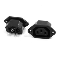 2 Pcs 3 Terminal IEC320 C13 Female Power Socket Connector AC 250V 10A picture