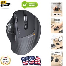 Wireless Trackball Mouse, EM01 NL Ergonomic Bluetooth Rollerball Thumb Rechar... picture